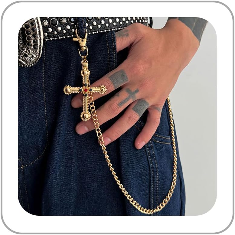 BOOSTIQ Pant Chains for Men Women Punk Rock Pocket Chains Turquoise Wallet Chain Western Country Cowboy Wallets Chain for Men - Image 1